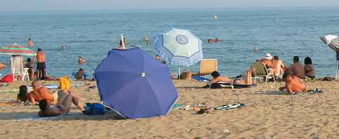 Lange Schatten, die beste Zeit am Strand